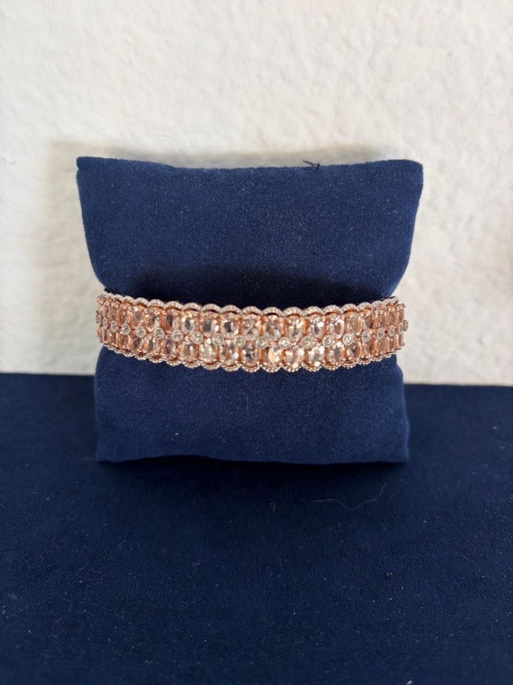 Rose Gold Crystal Stretch Bracelet - Women's Jewelry - Picture 1 of 1